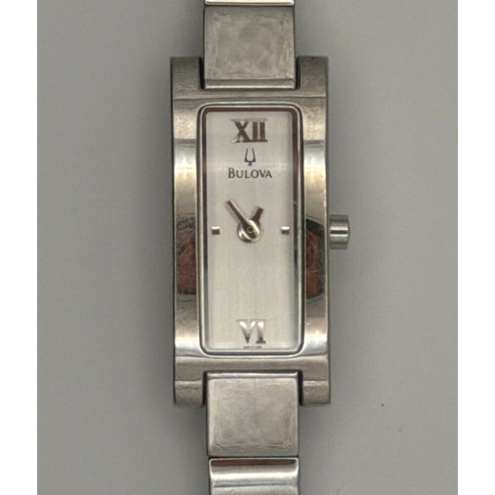Bulova Silver Dial Stainless Steel Bracelet Watch 96T08 New Battery